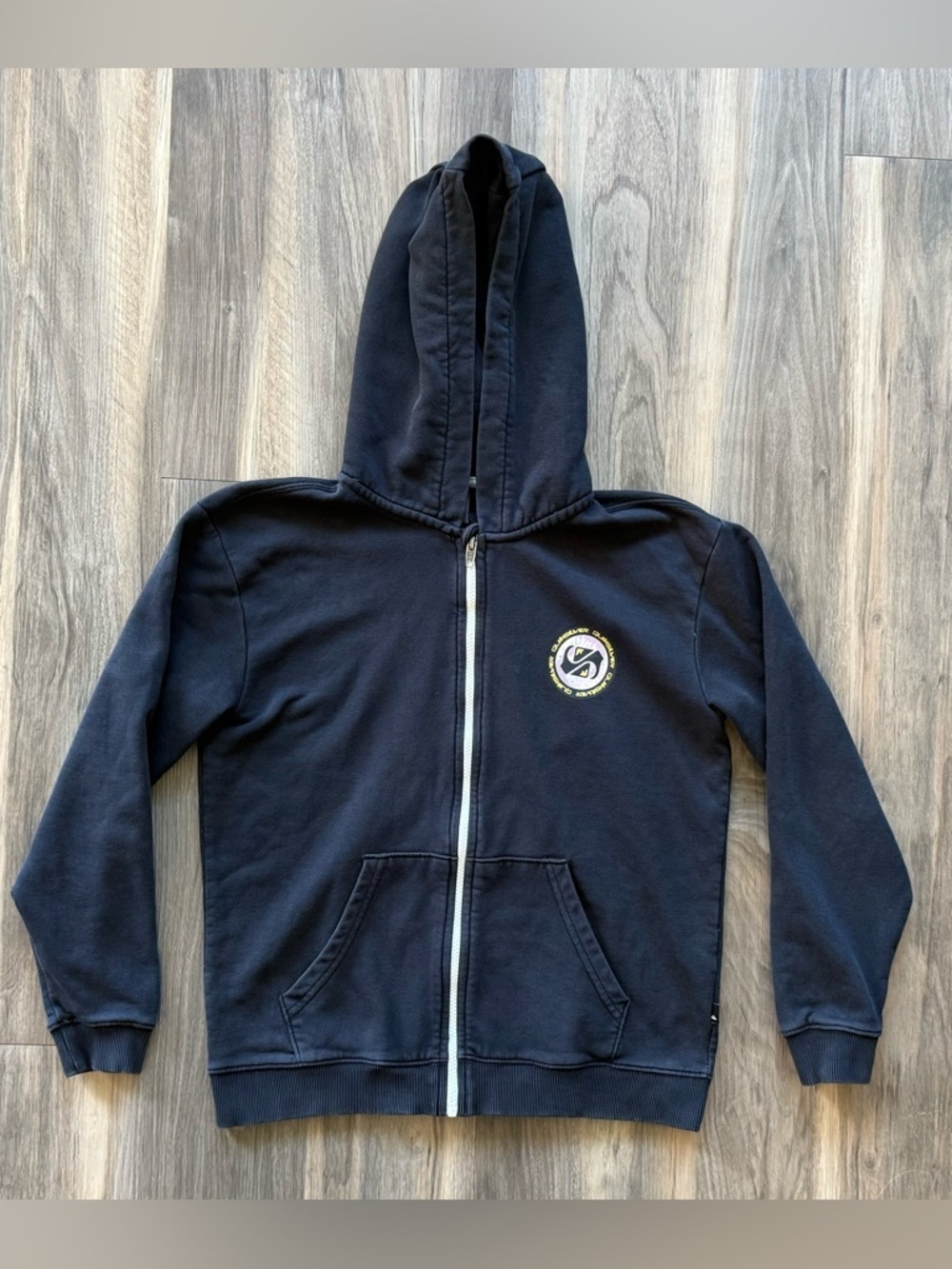 Quicksilver Black Zippered Hoodie Size Youth L/14